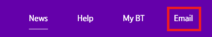 Logging into BT email via www.bt.com