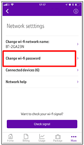 Changing the wireless password on your BT Hub