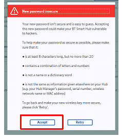 Changing the admin password on the BT Smart Hub