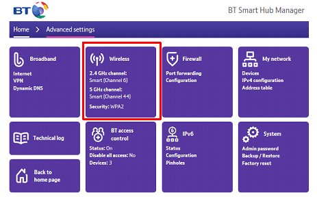 Splitting your BT Smart Hub SSID