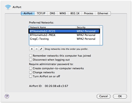 Check order of wireless networks - Mac OSX