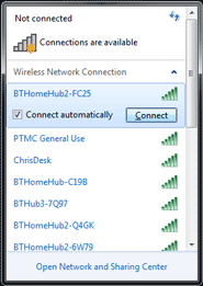 Connecting to a Hub wirelessly with a PC with Windows 7