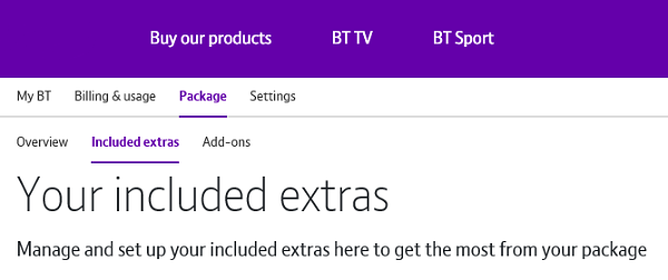 Your included extras Your included extras